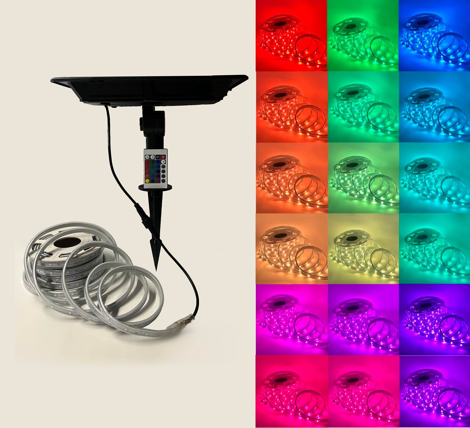 پنل خورشیدی،پنل خورشیدی اقساطی،نورمانا،ریسه خورشیدی 20 متری RGB