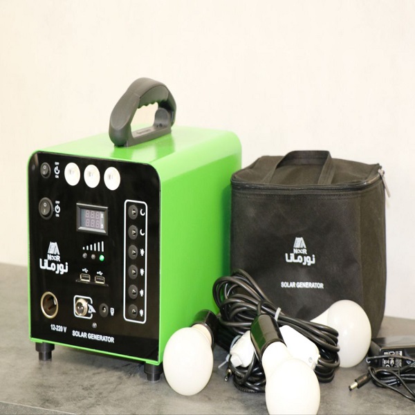 پکیج برق خورشیدی 100 وات نورمانا با باتری لیتیوم فسفات 500 وات ساعت مدل N45LI100